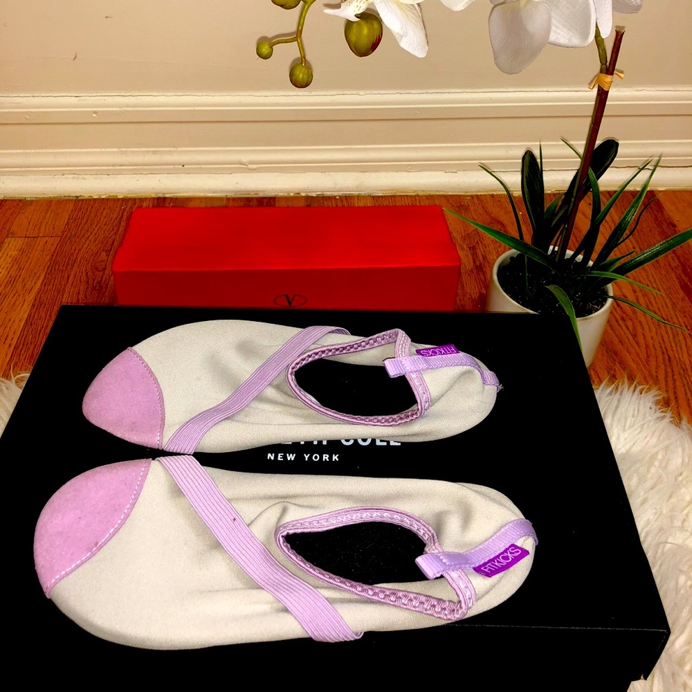 Pink and White Flats with Criss-Cross Straps